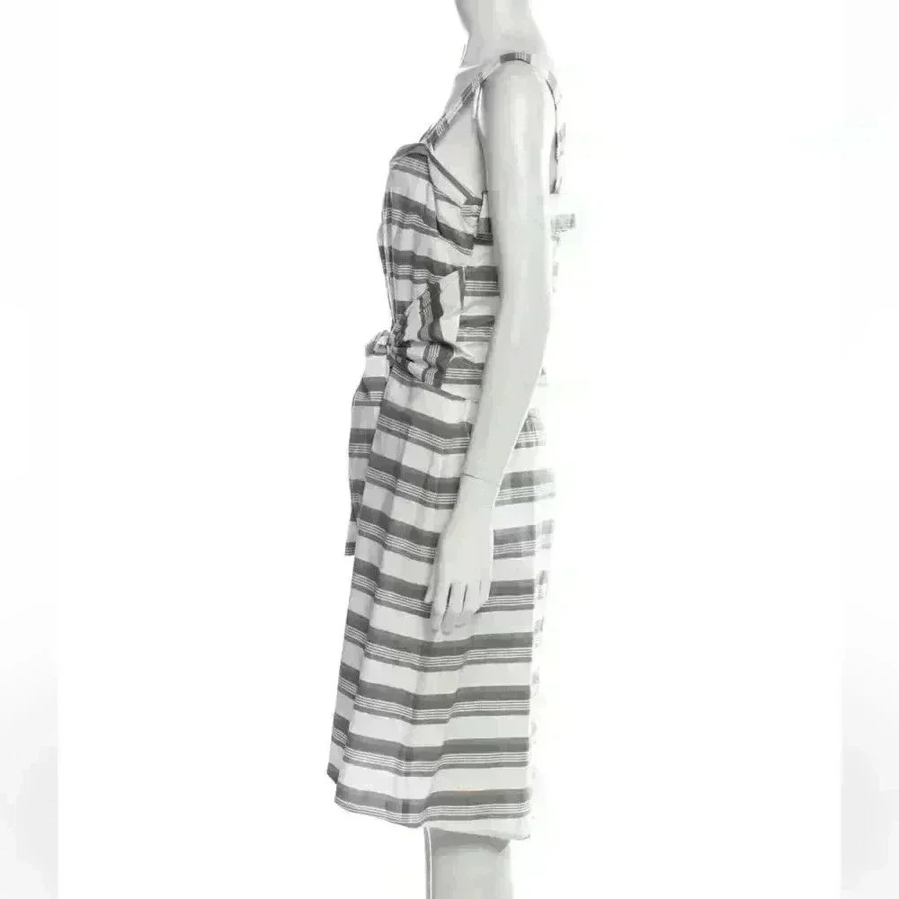 NWT Derek Lam 10 Crosby Striped Midi Length Dress Sz 8 - Picture 2 of 3